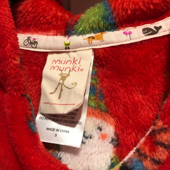 Munki Munki Gnome Holiday Fleece Pajama Sleep Shirt Size S Pockets - Picture 3 of 6